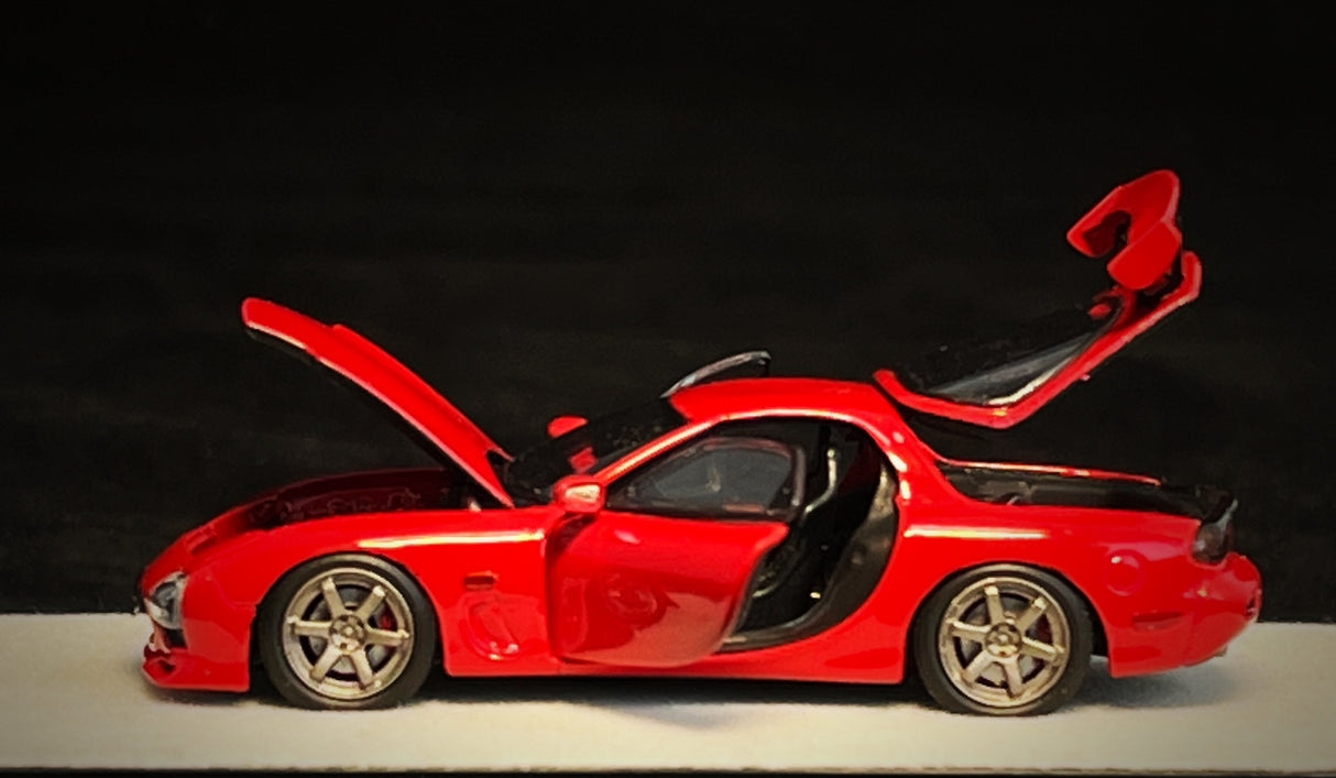 PGM Models 1:64 Mazda RX-7 (FD3S) in Red Standard Square Base Version
