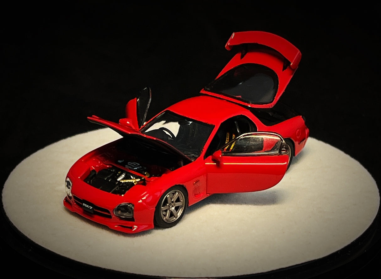 PGM Models 1:64 Mazda RX-7 (FD3S) in Red Luxury Round Base Version
