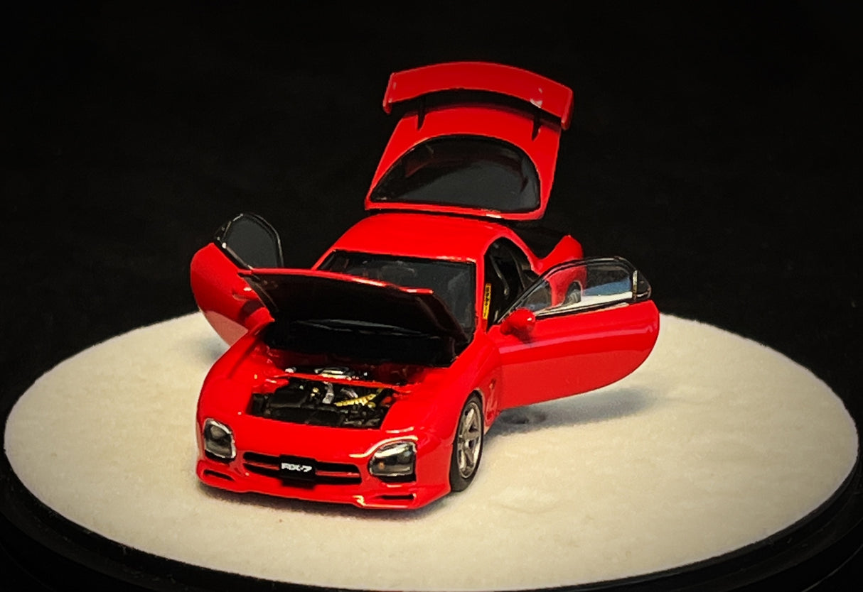 PGM Models 1:64 Mazda RX-7 (FD3S) in Red Luxury Round Base Version