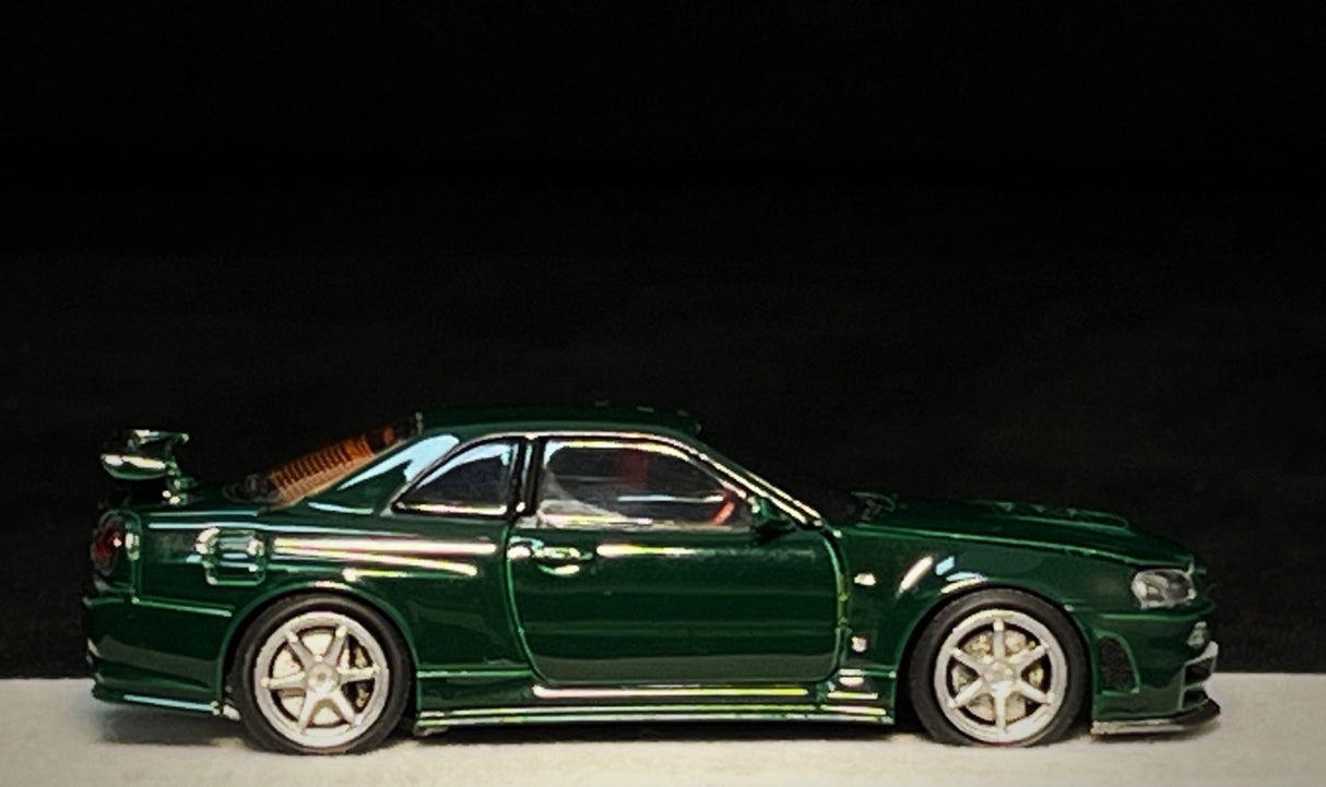 PGM 1:64 Nissan Skyline GT-R (R34) in British Green Regular Version