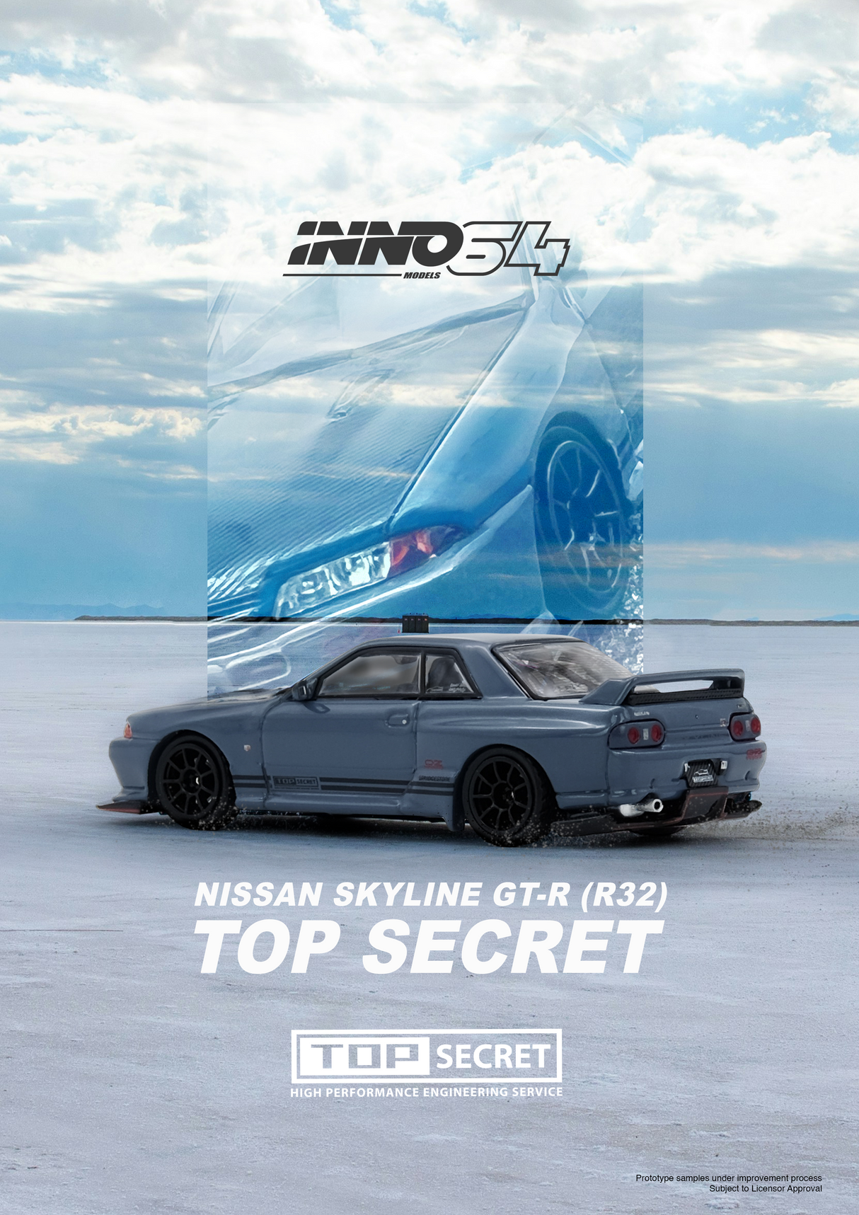 INNO64 1:64 Nissan Skyline GT-R (R32) TOP SECRET in Stealth Gray