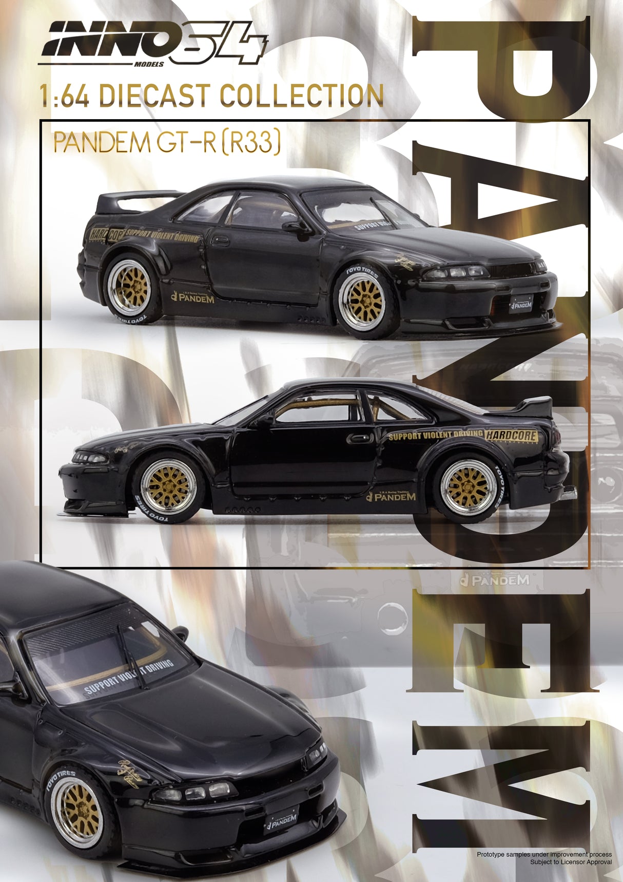 INNO64 1:64 Nissan Skyline GT-R (BCNR33) PANDEM in Black