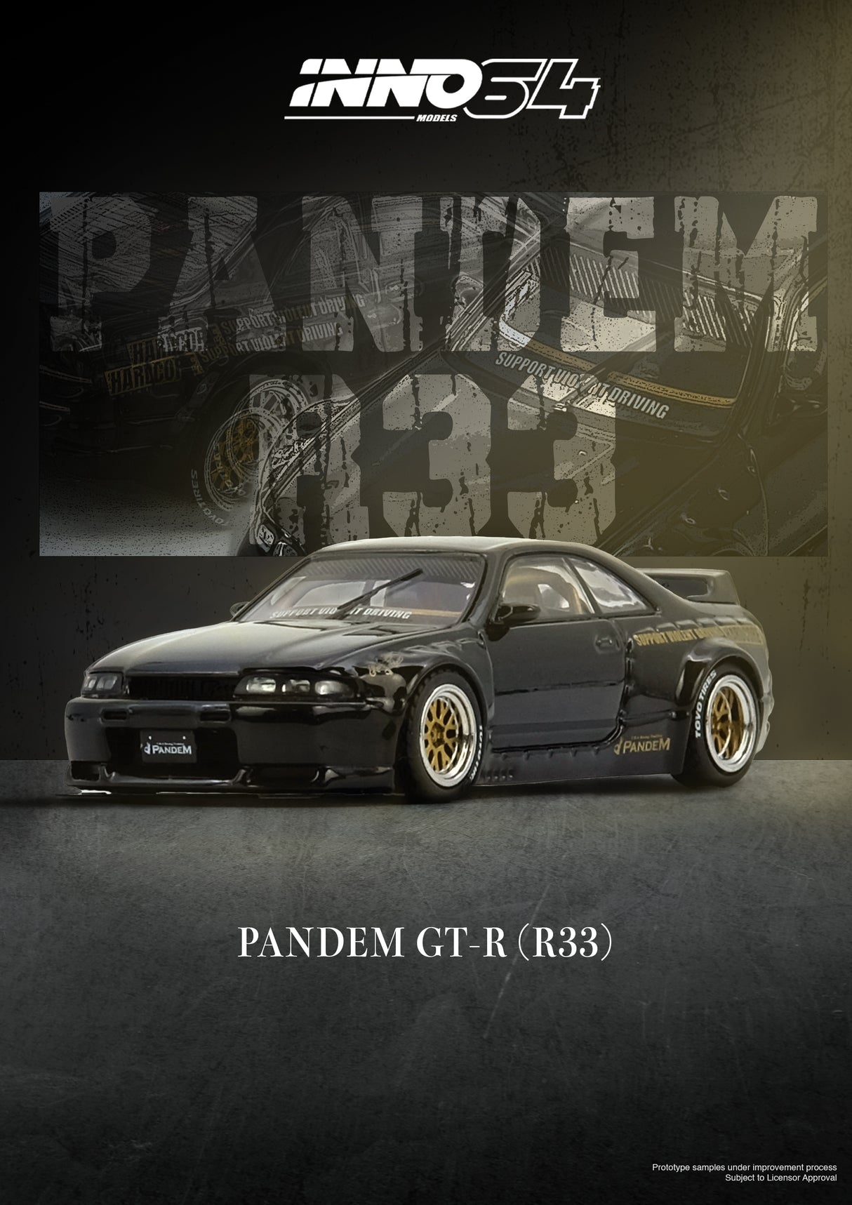 *PREORDER* INNO64 1:64 Nissan Skyline GT-R (BCNR33) PANDEM in Black
