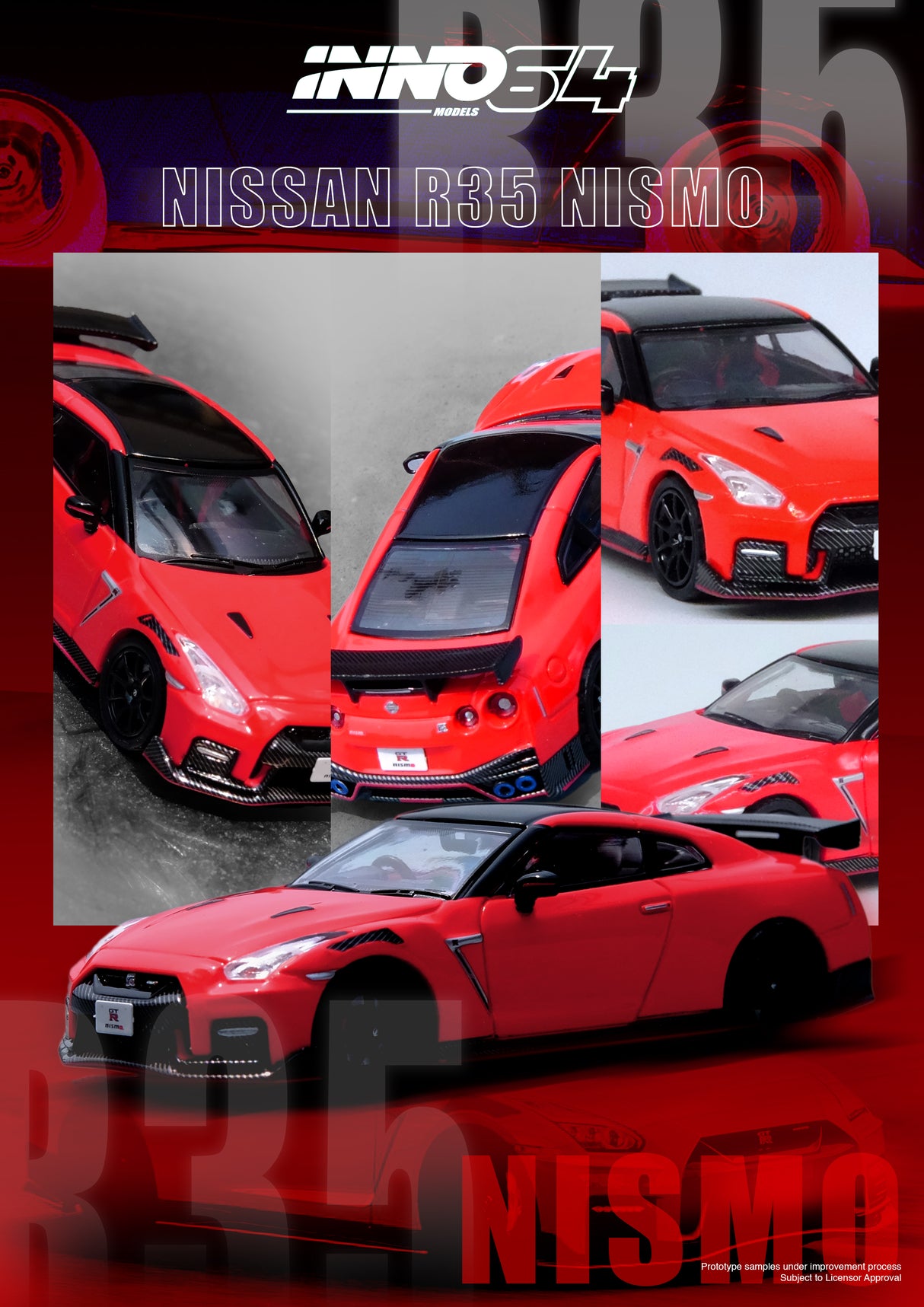 INNO64 1:64 Nissan GT-R (R35) NISMO in Red