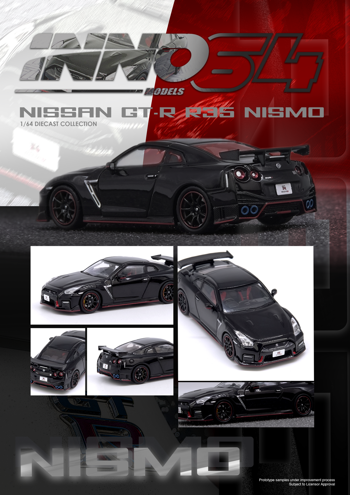 INNO64 1:64 Nissan GT-R (R35) NISMO in Black