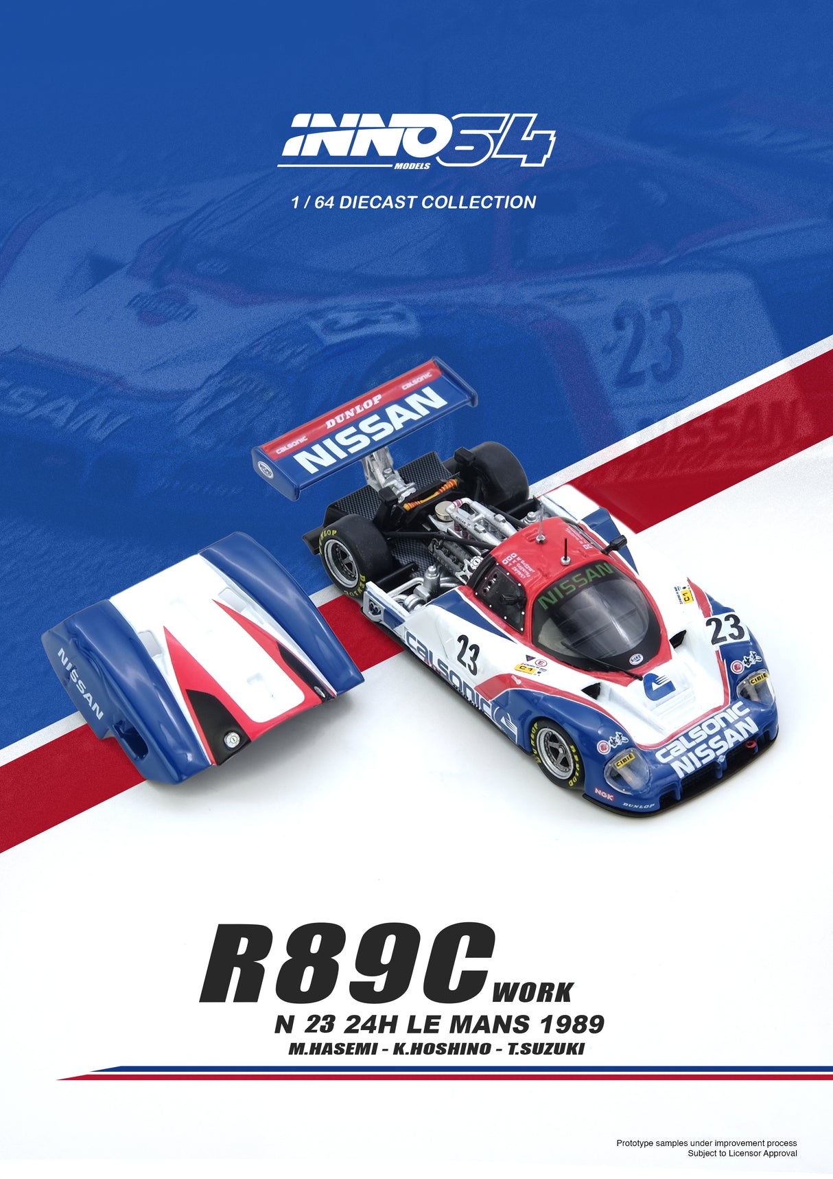 *PREORDER* INNO64 1:64 Nissan R89C Le Mans 1989 No23 Masahiro Hasemi / Kazuyoshi Hoshino / Toshio Suzuki
