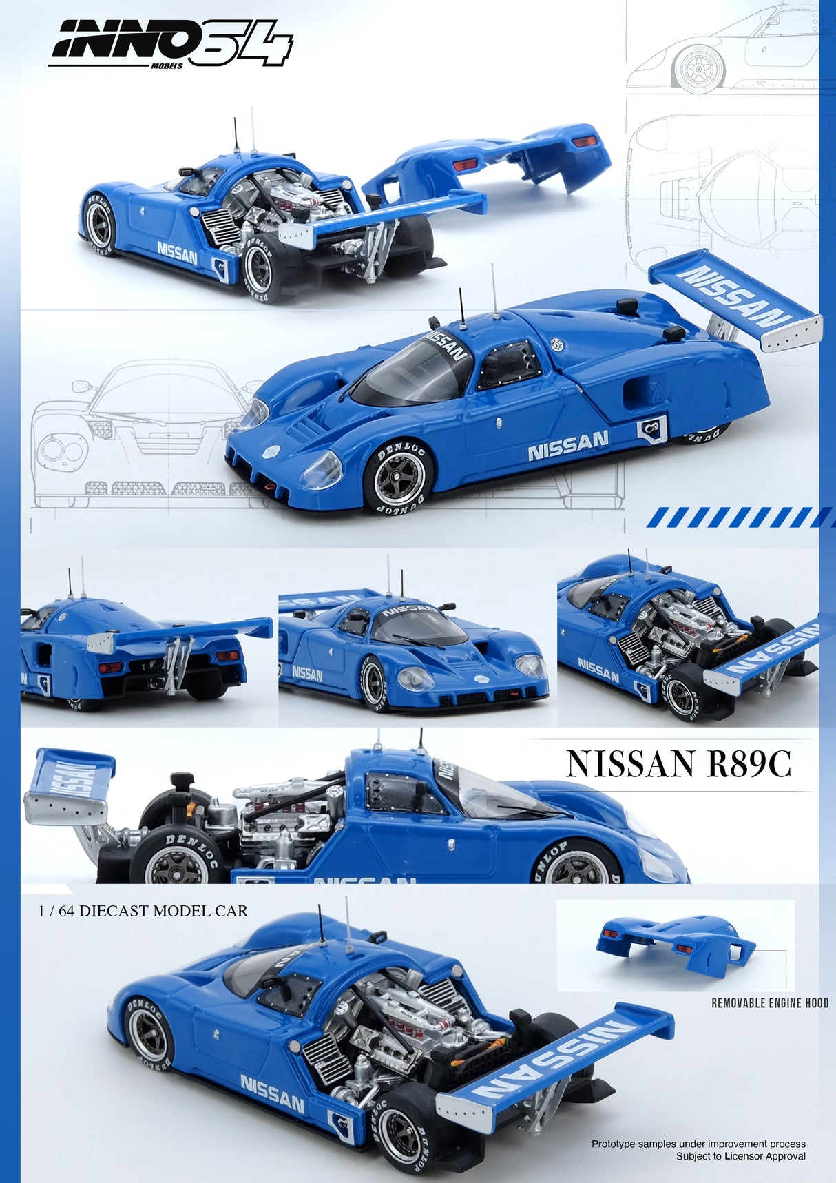 INNO64 1:64 Nissan R89C in Blue