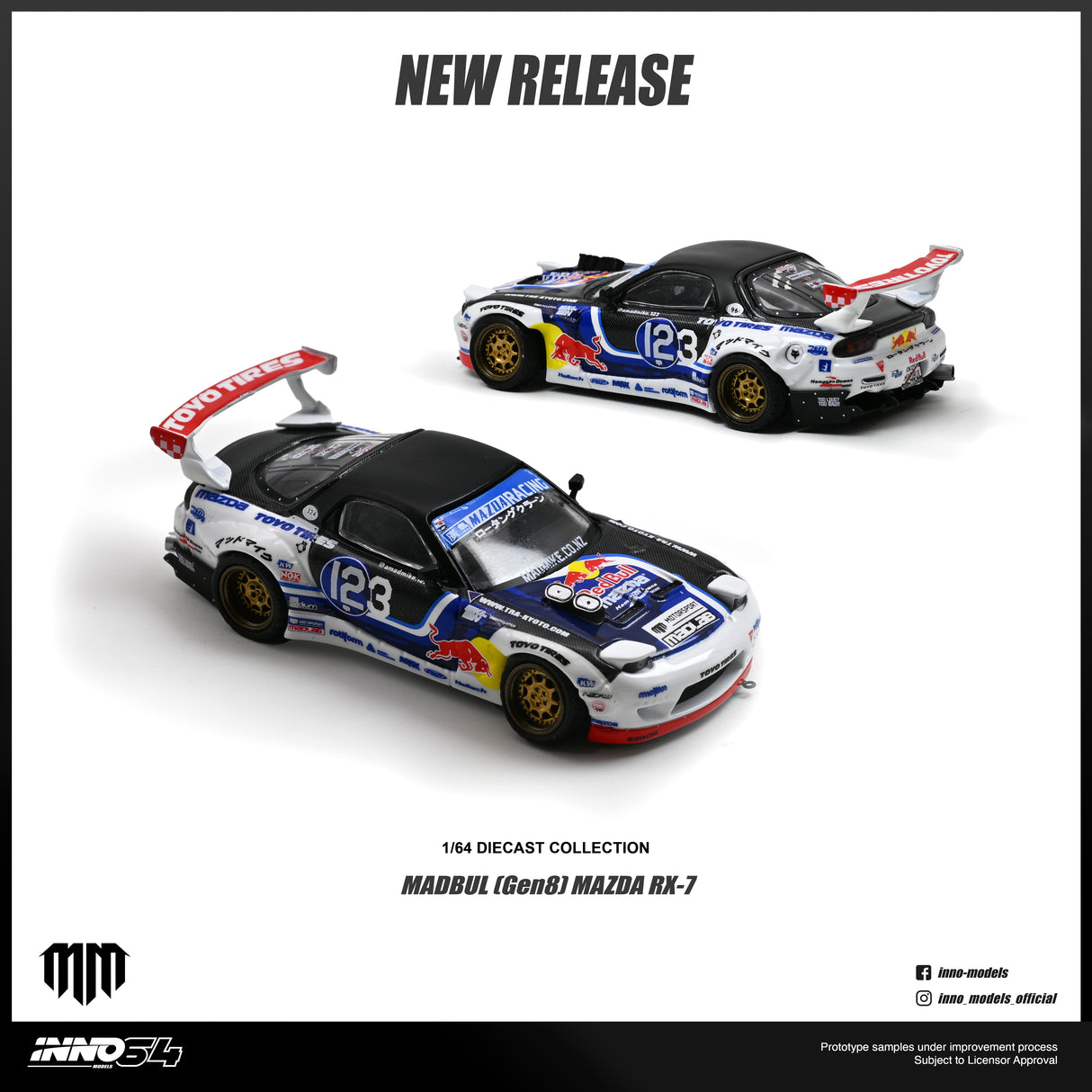 *PREORDER* INNO64 1:64 Mazda RX-7 (FD3S) MAD MIKE "MADBUL GEN8" Edition