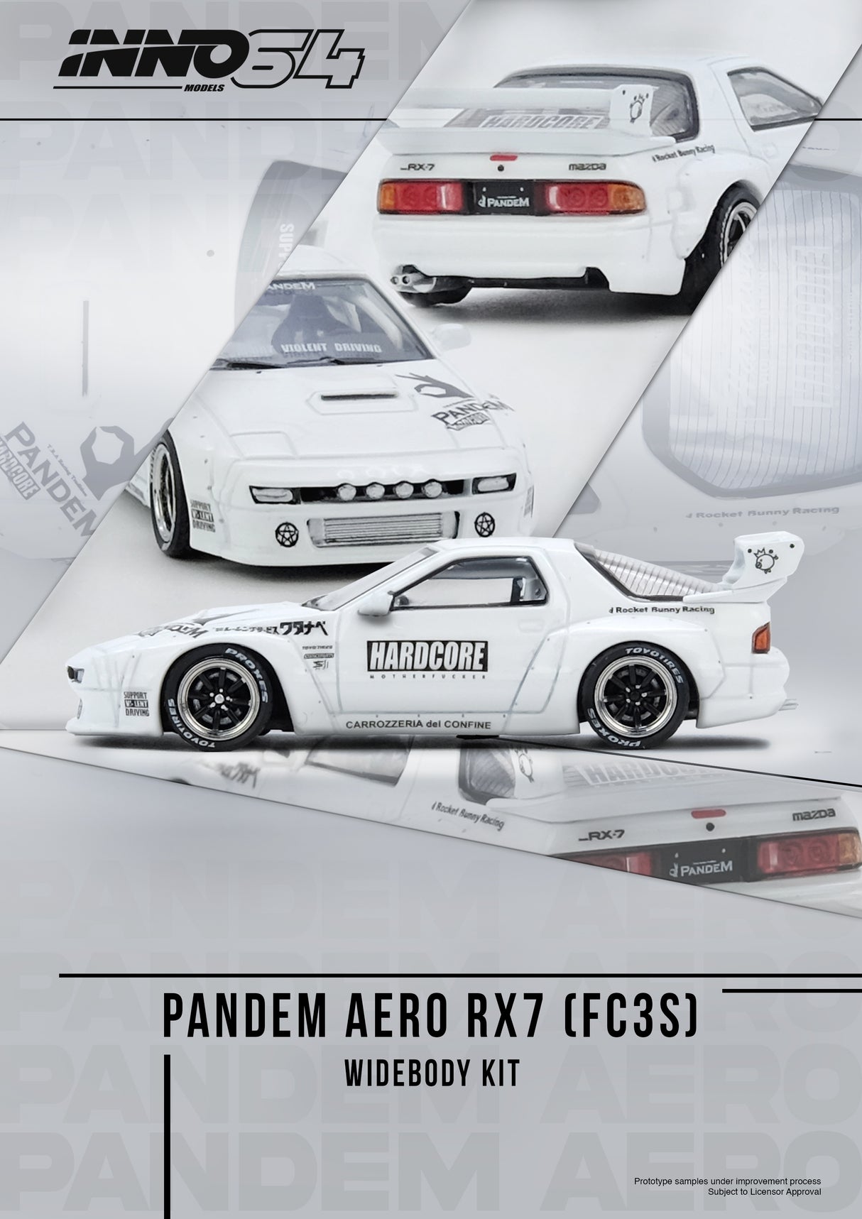 *PREORDER* INNO64 1:64 Mazda RX-7 (FC3S) "PANDEM" in White