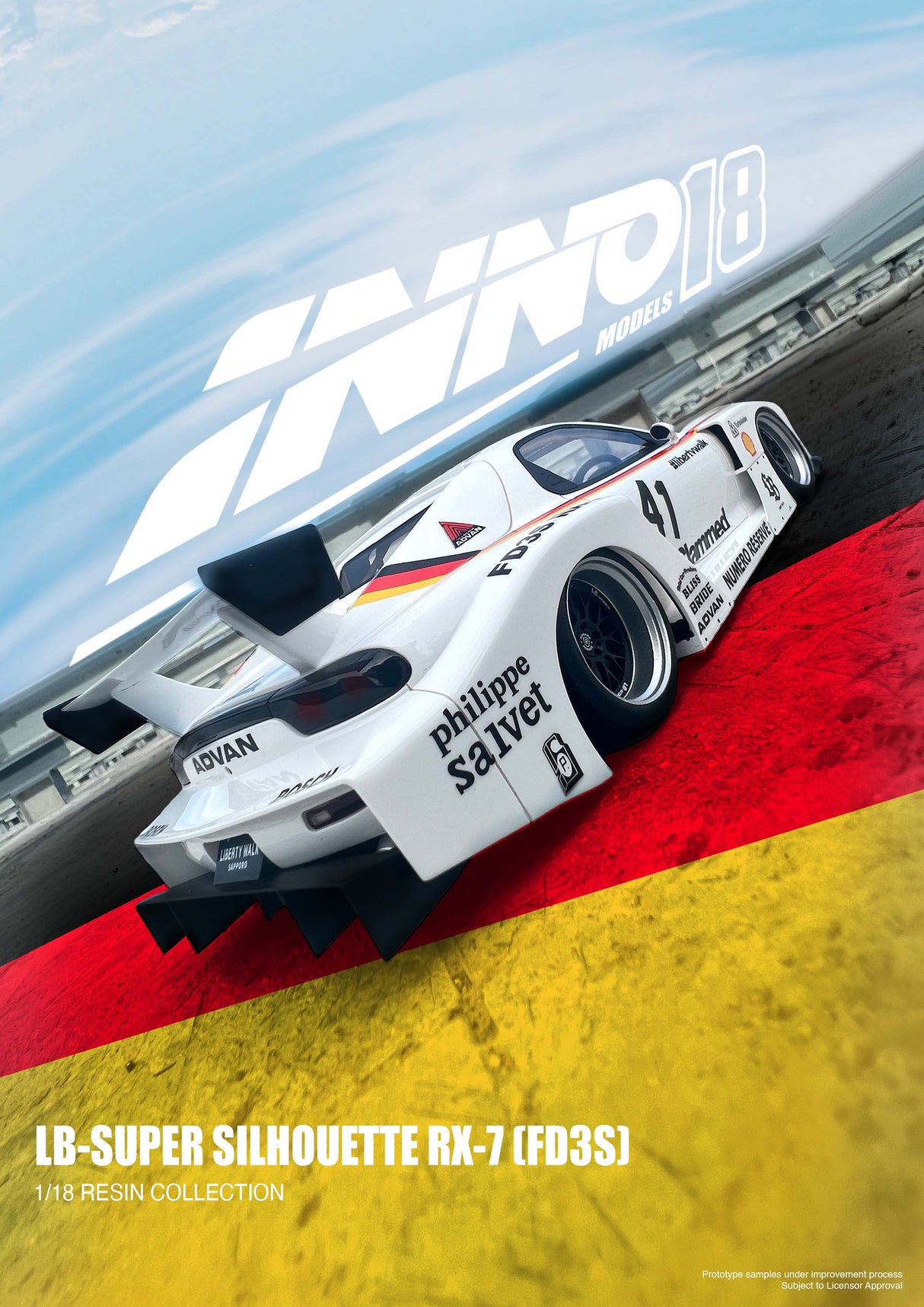 INNO Models 1/18 Mazda RX-7 (FD3S) Super Silhouette LBWK in White