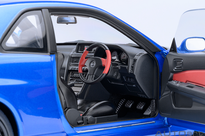 AUTOart 1:18 Nissan Skyline GT-R (R34) NISMO Z-Tune in Bayside Blue with Carbon Bonnet