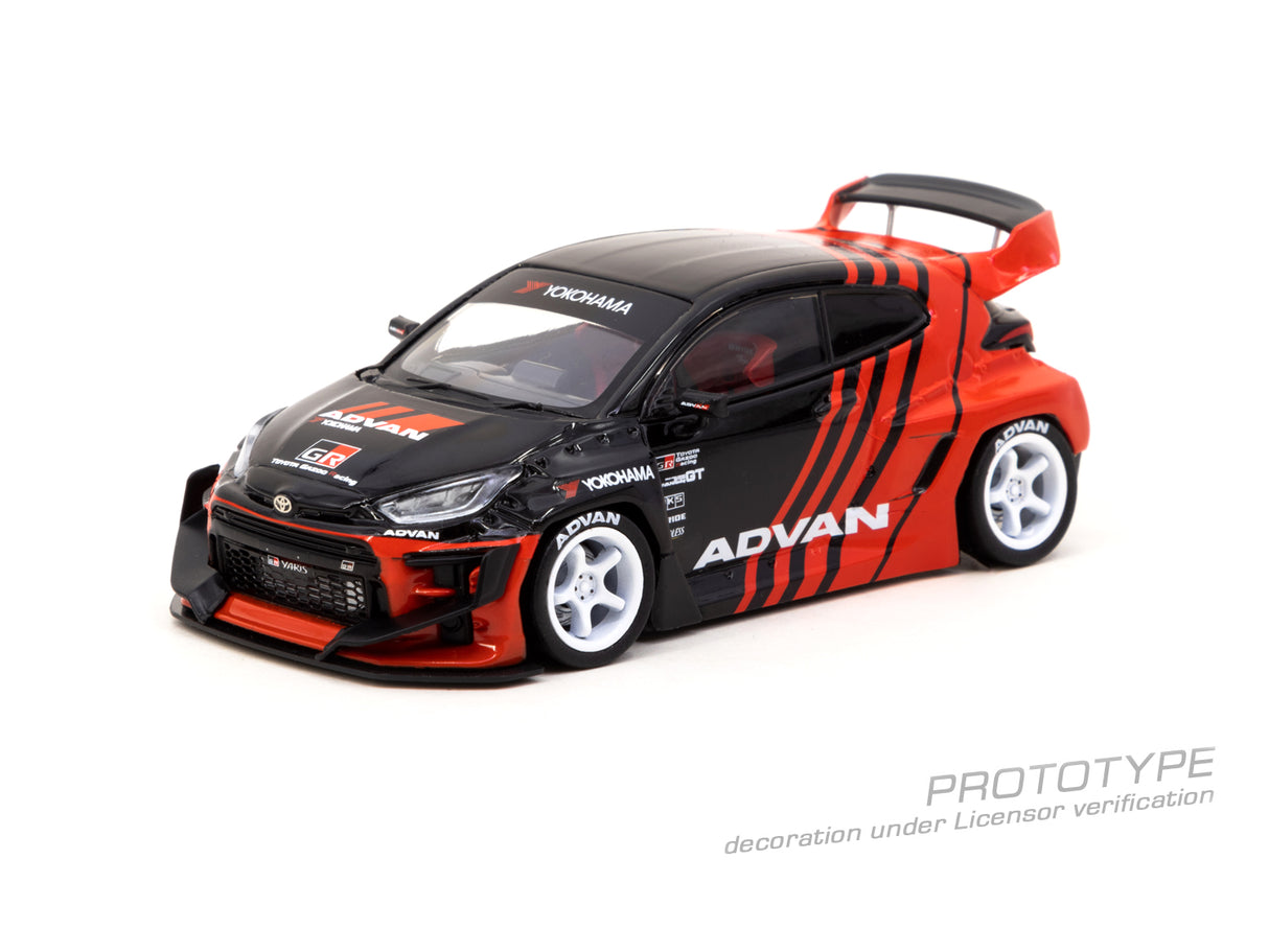 Tarmac Works 1:43 Toyota Yaris PANDEM Rocket Bunny with Advan Livery