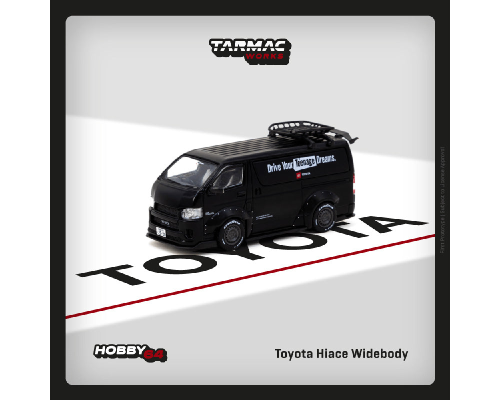 Tarmac Works 1:64 Toyota Hiace Widebody with Roof Rack in Black