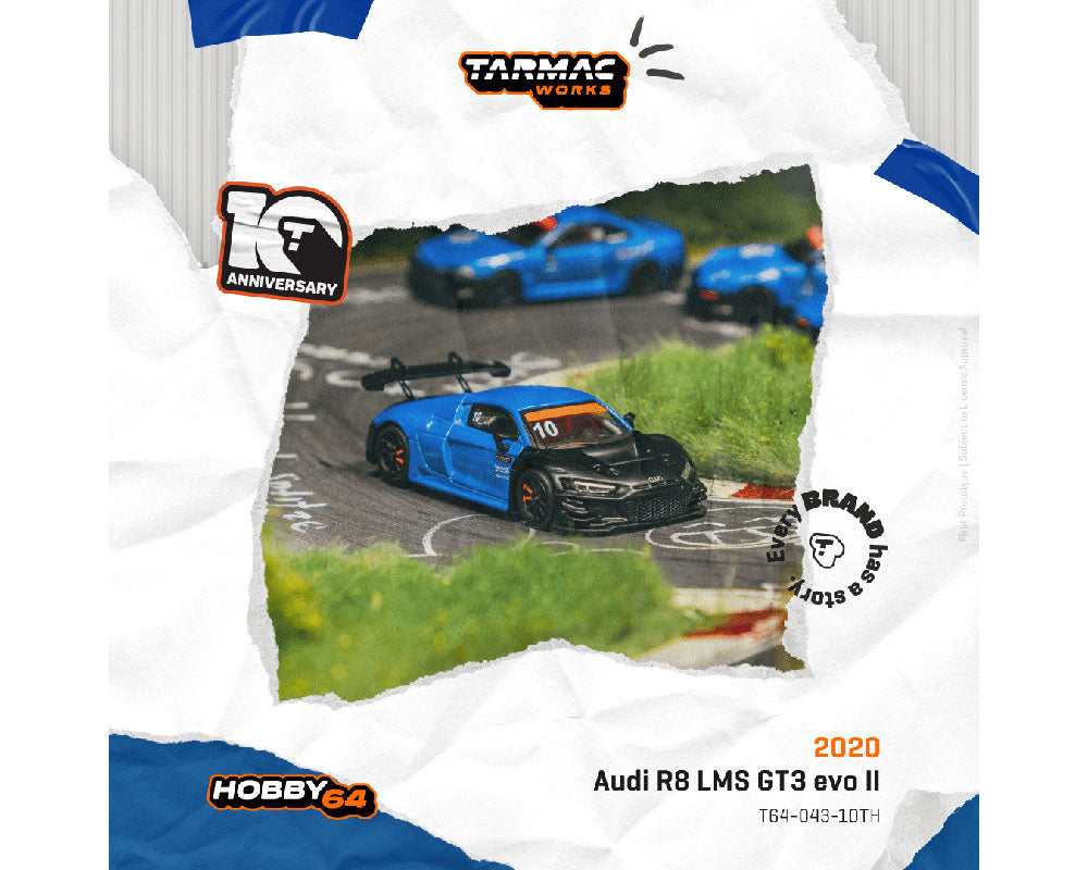*PREORDER* Tarmac Works 1:64 Audi R8 LMS GT3 evo II Tarmac Works 10th Anniversary Limited Edition