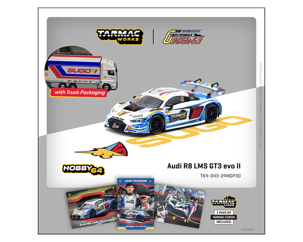 *PREORDER* Tarmac Works 1:64 Audi R8 LMS GT3 evo II Sugo – Macau GT Cup – FIA GT World Cup 2024 Uno Racing James Yu – Hobby64 & Tarmac Cards