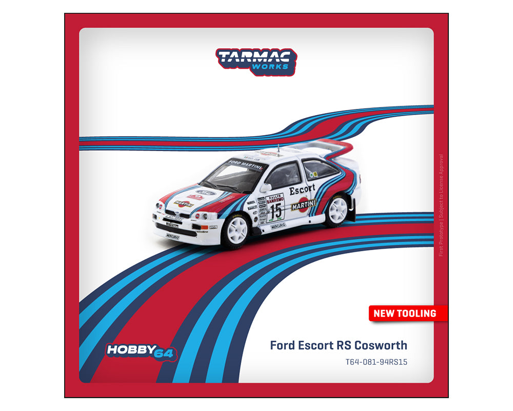 *PREORDER* Tarmac Works 1:64 Ford Escort RS Cosworth WRC Rallye Sanremo 1994 – Malcolm Wilson / Bryan Thomas