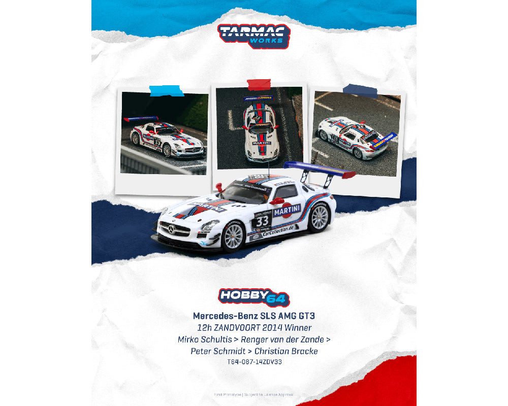 *PREORDER* Tarmac Works 1:64 Mercedes-Benz SLS AMG GT3 12h ZANDVOORT 2014 Winner
