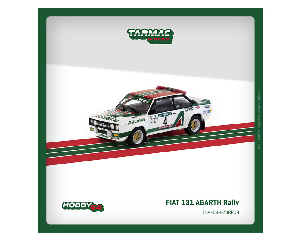 *PREORDER* Tarmac Works 1:64 FIAT 131 ABARTH Rally Rallye de Portugal – Vinho do Porto 1978 Winner Markku Alén / Ilkka Kivimäki
