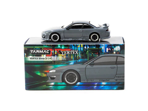 *PREORDER* Tarmac Works 1:64 Vertex Silvia (S14) - Grey - MiJo Exclusives