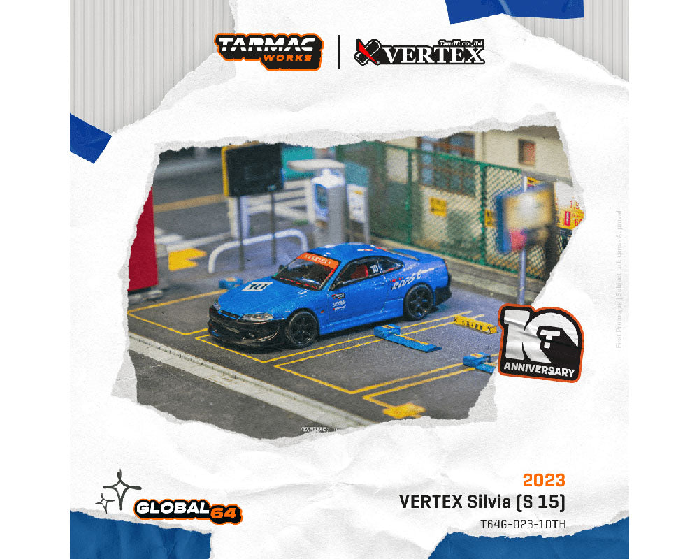 *PREORDER* Tarmac Works 1:64 VERTEX Silvia (S15) Tarmac Works 10th Anniversary Limited Edition