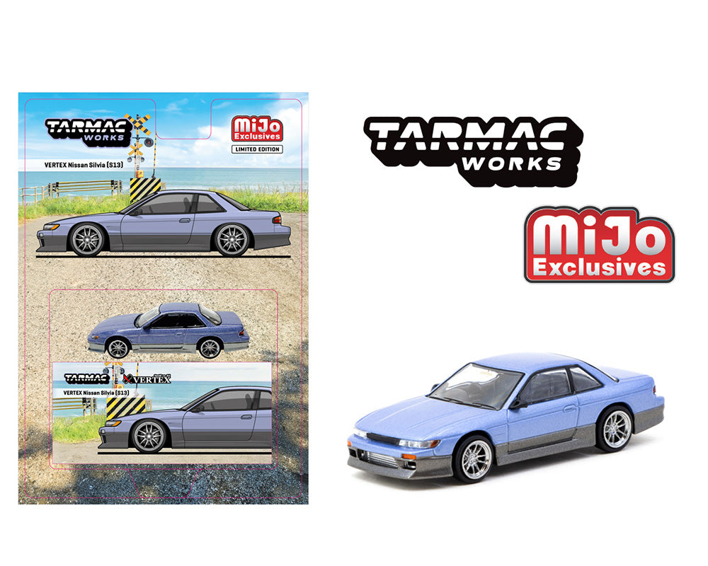 *PREORDER* Tarmac Works 1:64 Nissan Silvia (S13) VERTEX in Blue/Grey