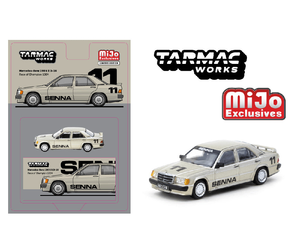 *PREORDER* Tarmac Works 1:64 Mercedes-Benz 190 E 2.3-16 Race of Champion 1984 Ayrton Senna