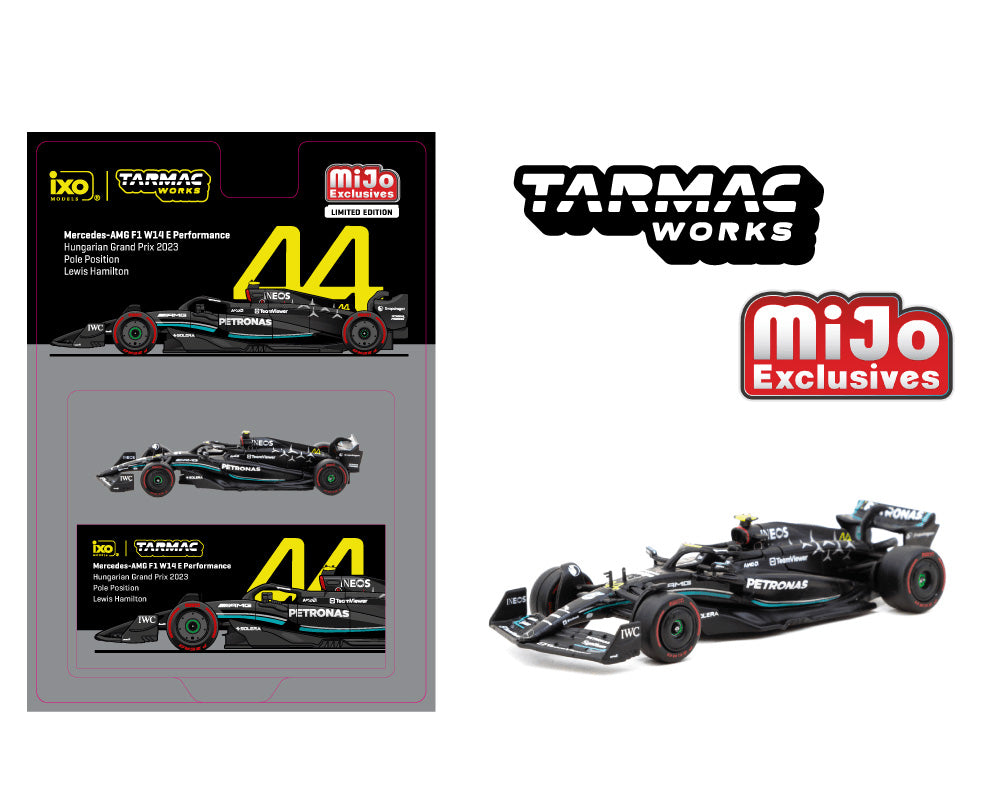 Tarmac Works 1:64 Mercedes-AMG F1 W14 E Performance – Hungarian Grand Prix 2023 Pole Position Lewis Hamilton #44