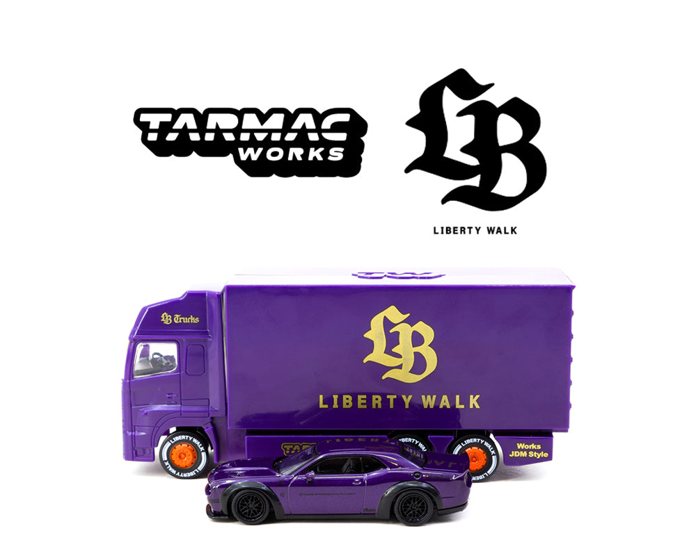 Tarmac Works 1:64 B-WORKS Dodge Challenger SRT Hellcat with Truck Special Edition