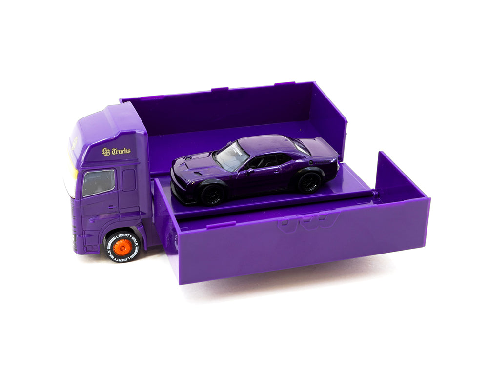 Tarmac Works 1:64 B-WORKS Dodge Challenger SRT Hellcat with Truck Special Edition