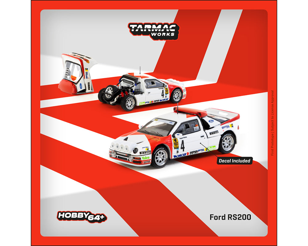 *PREORDER Tarmac Works 1:64 Ford RS200 Rallye Catalunya 1986