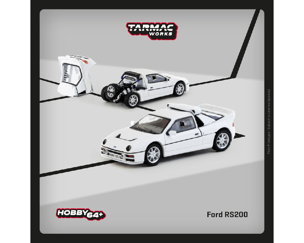 *PREORDER Tarmac Works 1:64 Ford RS200 in White