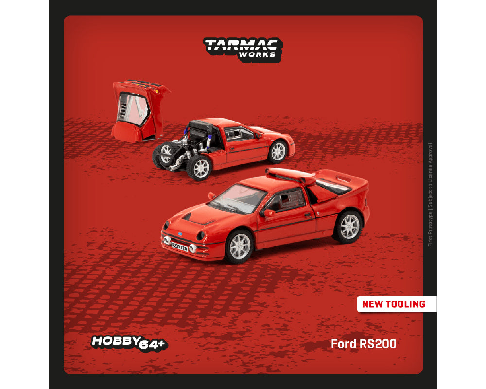 Tarmac Works 1:64 Ford RS200 in Red