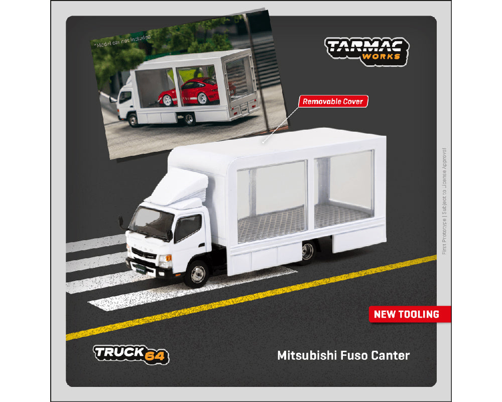 Tarmac Works 1:64 Mitsubishi FUSO Canter Mobile Display Truck in White