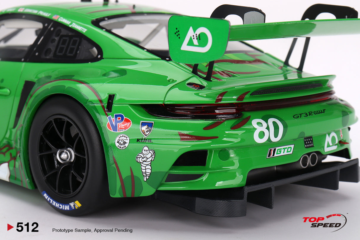 TopSpeed Models 1:18 Porsche 911 GT3 R #80 AO Racing IMSA 2023 Sebring 12 Hrs GTD