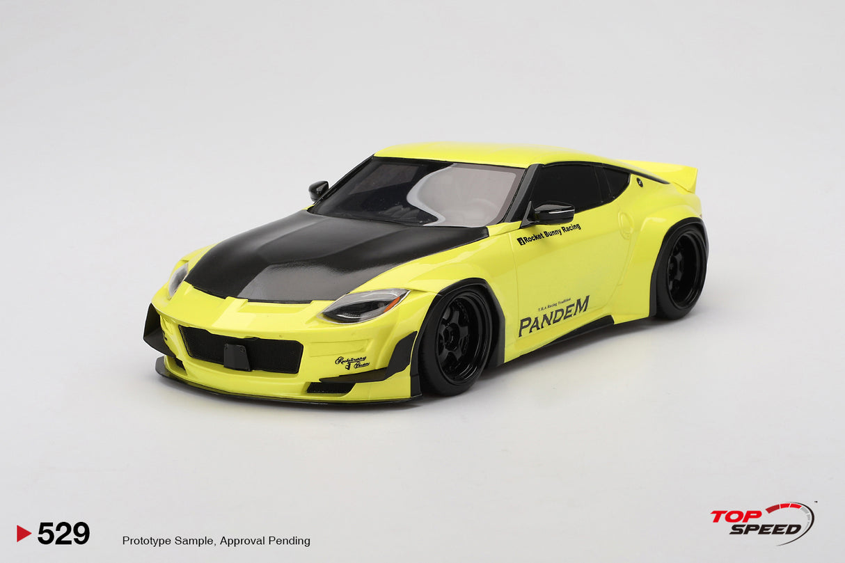 TopSpeed Models 1:18 Nissan Z PANDEM Widebody in Ikazuchi Yellow