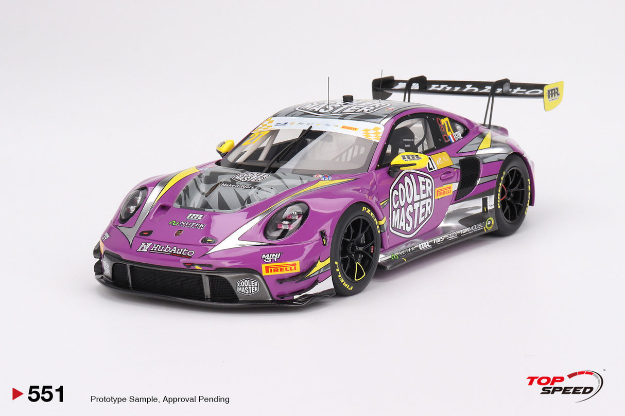 TopSpeed Models 1:18 Porsche 911 GT3 R #27 HubAuto Racing 2023 FIA GT World Cup 70th Macau Grand Prix