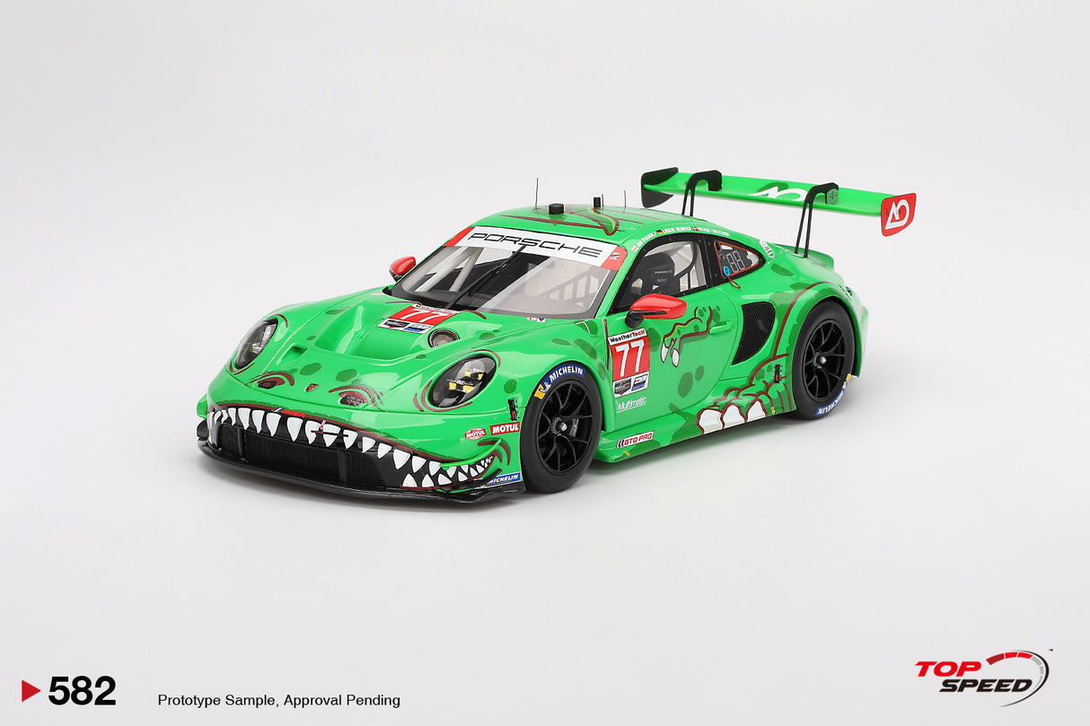 TopSpeed Models 1:18 Porsche 911 GT3 R #77 AO Racing 2024 IMSA Daytona 24 Hrs GTD Pro 2nd Place