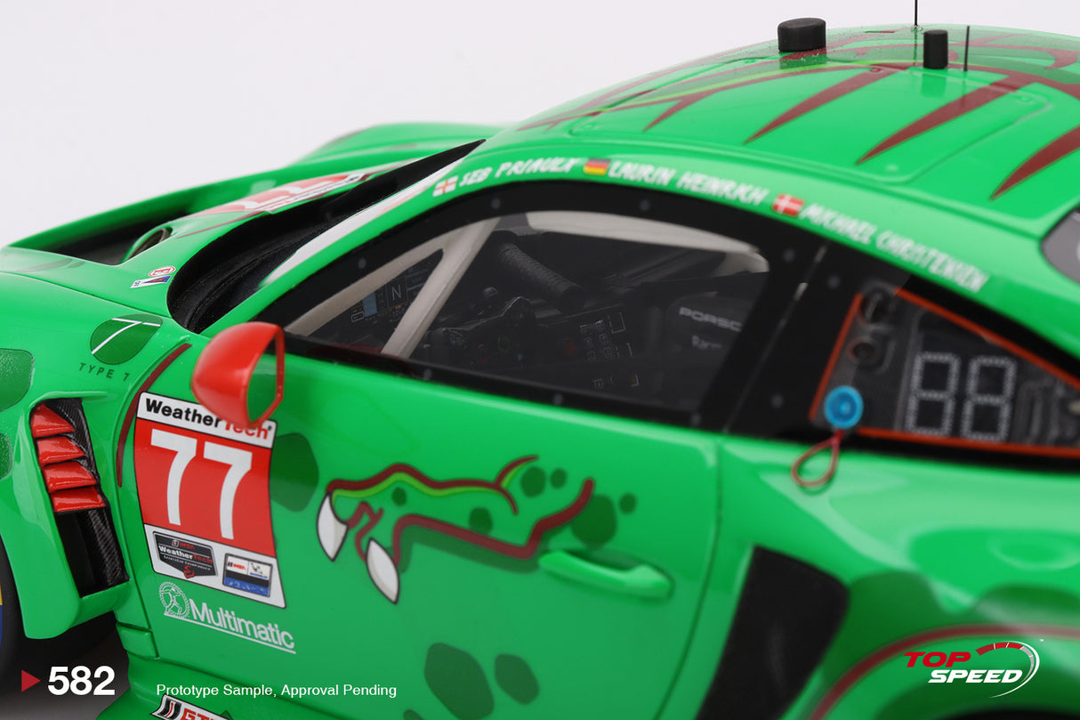 TopSpeed Models 1:18 Porsche 911 GT3 R #77 AO Racing 2024 IMSA Daytona 24 Hrs GTD Pro 2nd Place