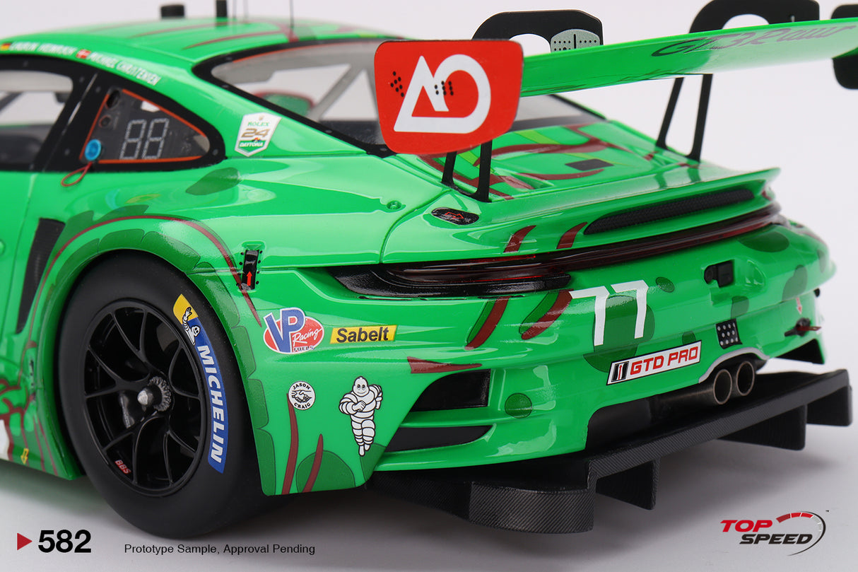 TopSpeed Models 1:18 Porsche 911 GT3 R #77 AO Racing 2024 IMSA Daytona 24 Hrs GTD Pro 2nd Place
