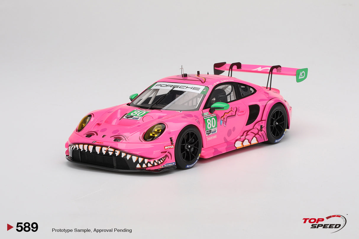 TopSpeed Models 1:18 Porsche 911 GT3 R #80 AO Racing 2023 IMSA Michelin GT Challenge at VIR