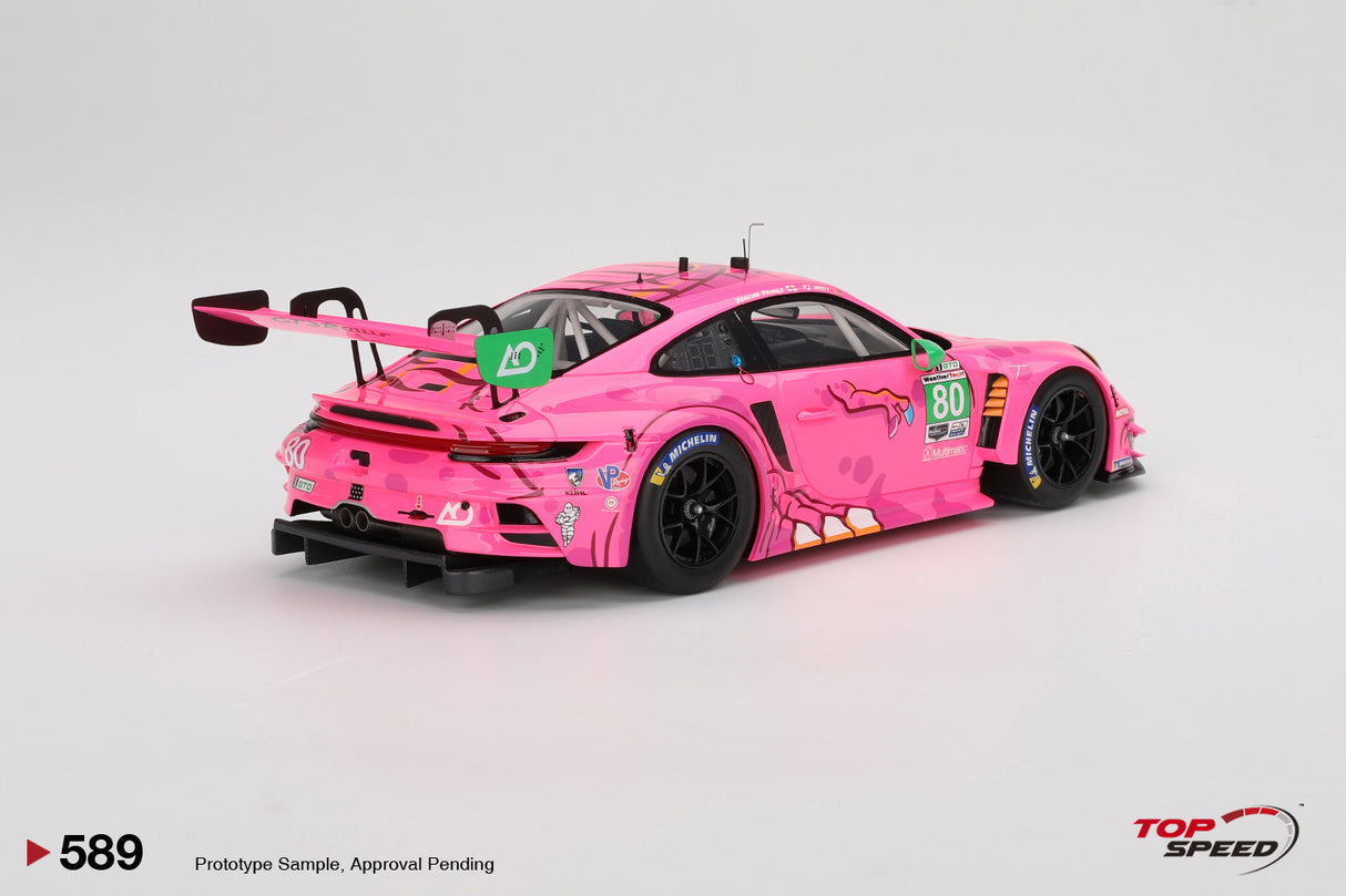 TopSpeed Models 1:18 Porsche 911 GT3 R #80 AO Racing 2023 IMSA Michelin GT Challenge at VIR