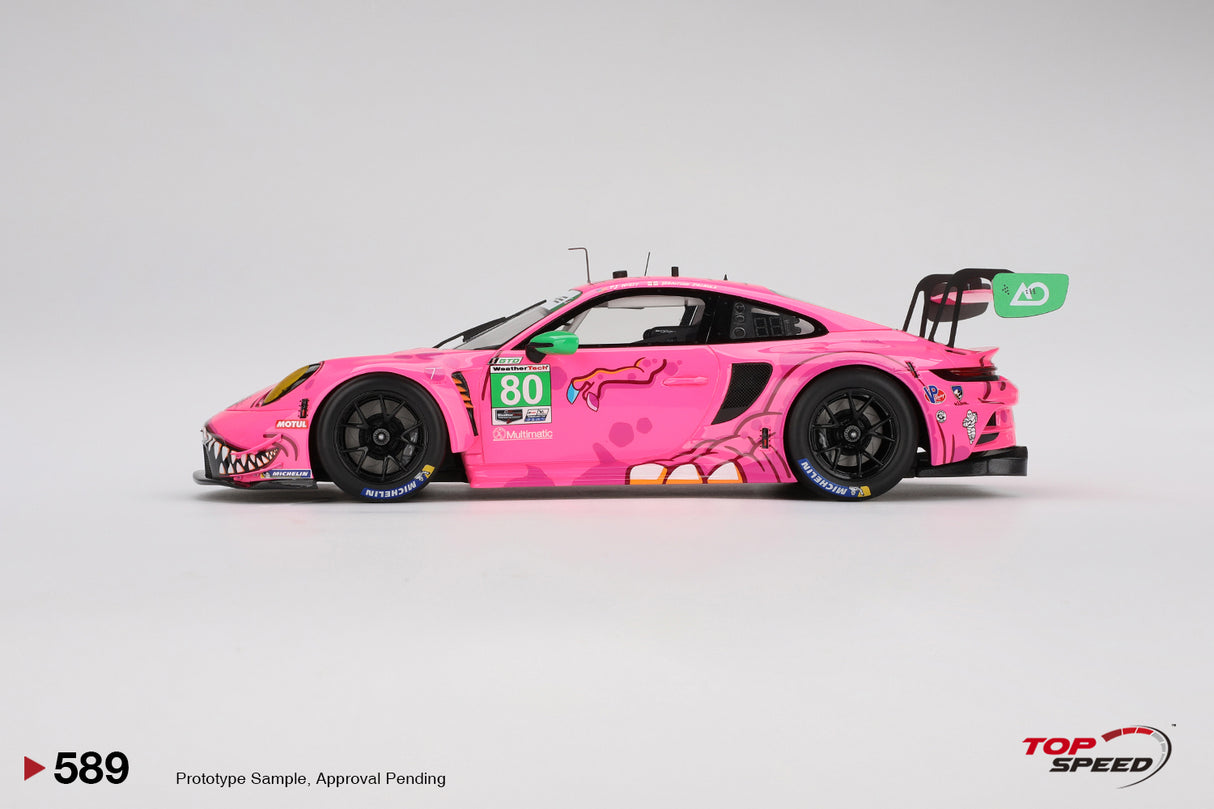 TopSpeed Models 1:18 Porsche 911 GT3 R #80 AO Racing 2023 IMSA Michelin GT Challenge at VIR