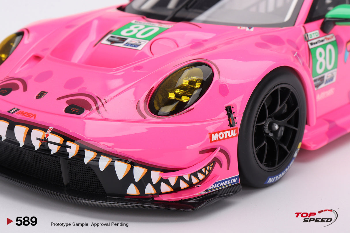 TopSpeed Models 1:18 Porsche 911 GT3 R #80 AO Racing 2023 IMSA Michelin GT Challenge at VIR