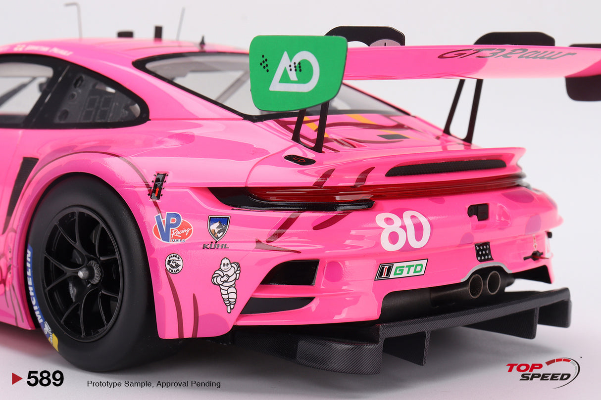TopSpeed Models 1:18 Porsche 911 GT3 R #80 AO Racing 2023 IMSA Michelin GT Challenge at VIR