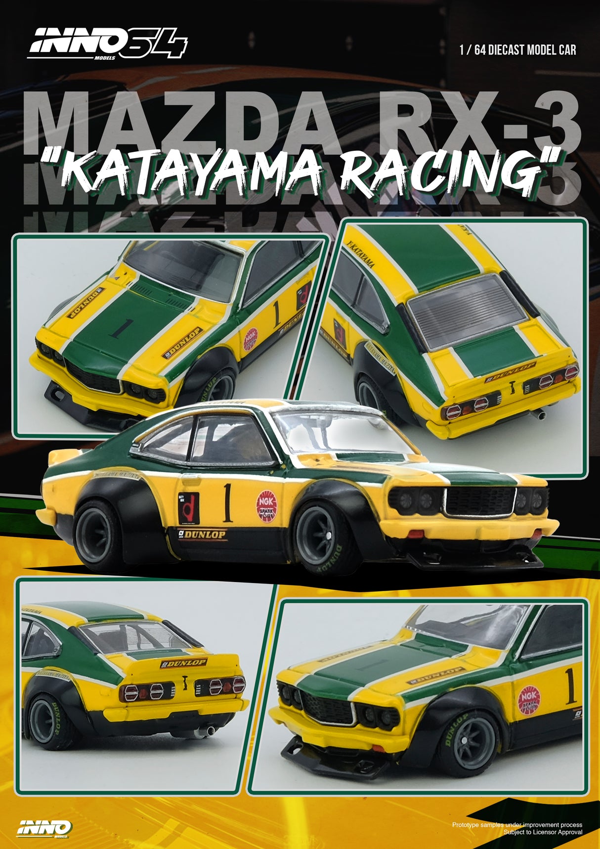 INNO64 1:64 Mazda RX-3 Savanna LBWK "KATAYAMA RACING" Livery