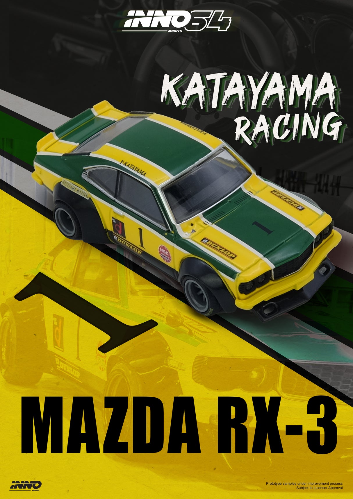 INNO64 1:64 Mazda RX-3 Savanna LBWK "KATAYAMA RACING" Livery