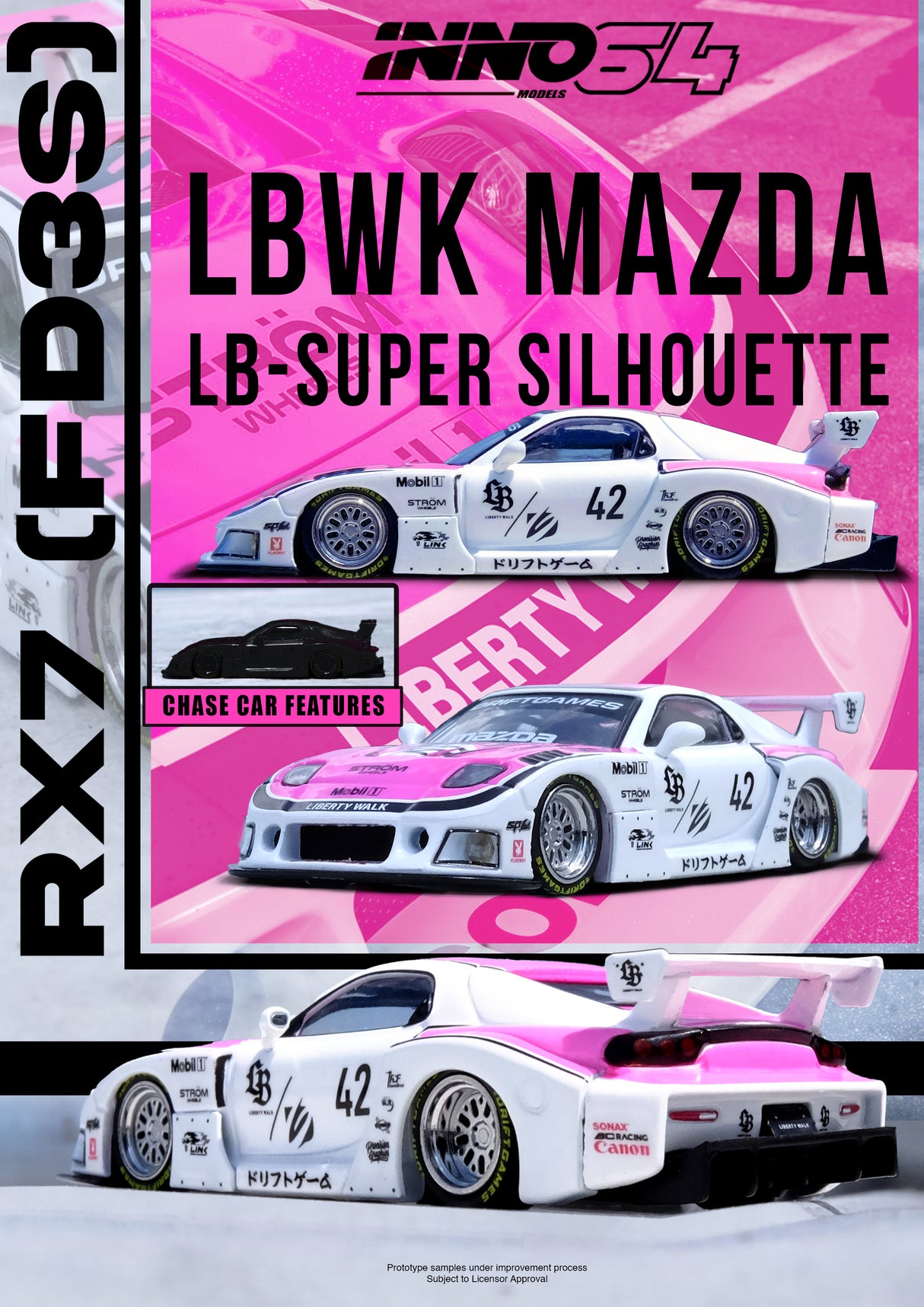 *PREORDER* INNO64 1:64 Mazda RX-7 (FD3S) LB-Super Silhouette "Drift Games 2025"