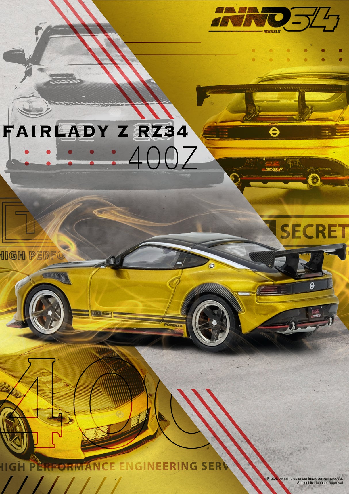 *PREORDER* INNO64 1:64 TOP SECRET FAIRLADY Z (RZ34) in Gold