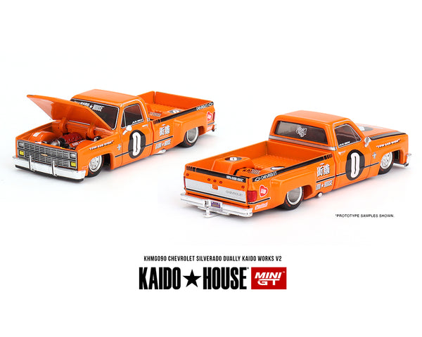 *PREORDER* Kaido House 1:64 Chevrolet Silverado Dually KAIDO WORKS V2 in Orange