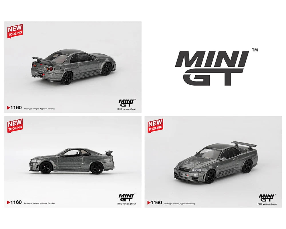 *PREORDER* MINI GT 1:64 Nissan Skyline GT-R (NISMO BNR34 CRS Version) – Dark Metal Gray